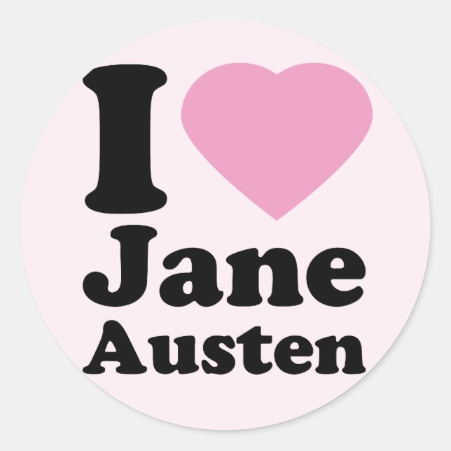 I Love Jane Austen Stickers (Front)