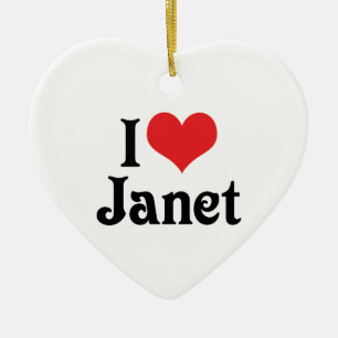 I Love Janet Ceramic Tree Decoration