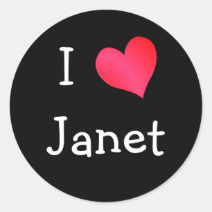 I Love Janet Classic Round Sticker