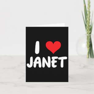 I Love Janet - Heart - Name  Card