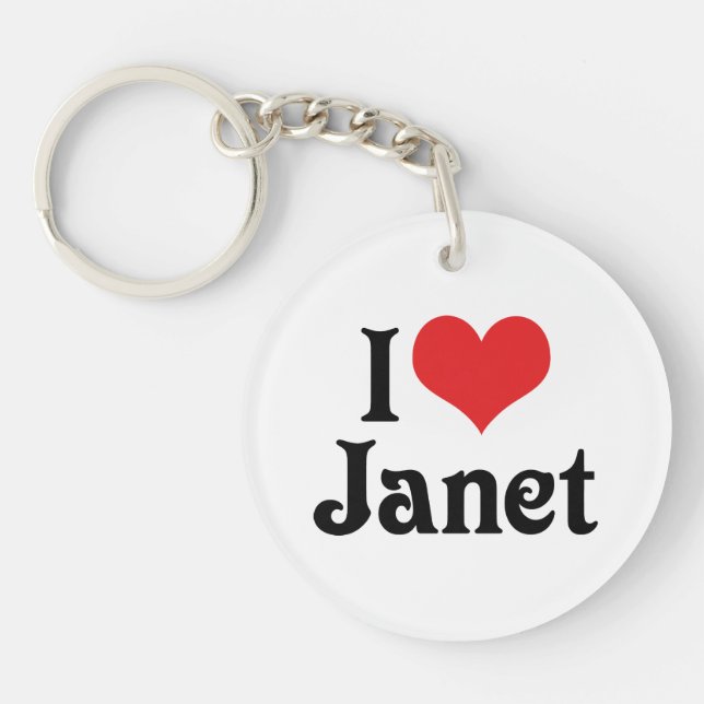 I Love Janet Key Ring (Front)