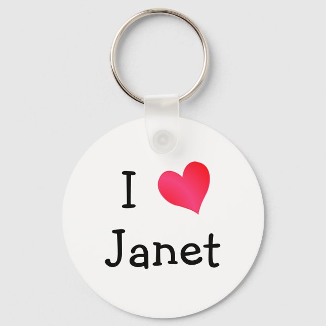 I Love Janet Key Ring (Front)
