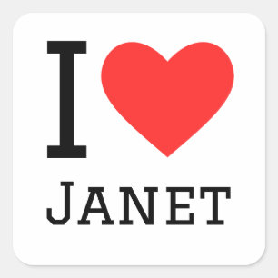 I love janet square sticker