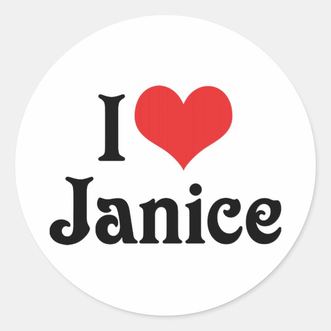 I Love Janice Classic Round Sticker (Front)