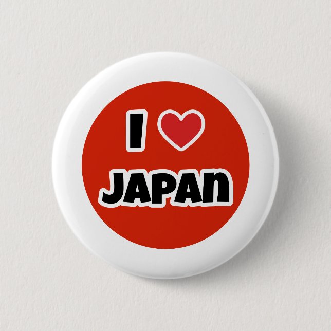 I love Japan 6 Cm Round Badge (Front)