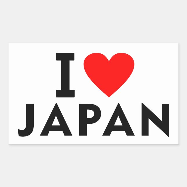 I love Japan country like heart travel tourism sym Rectangular Sticker (Front)
