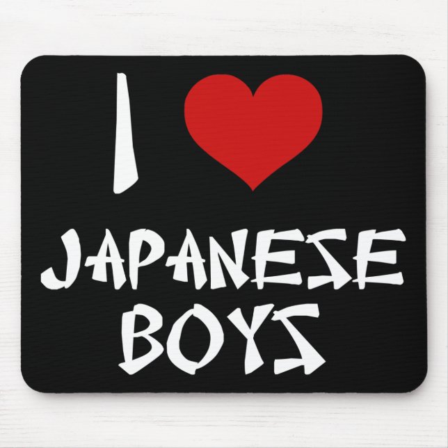 I Love Japanese Boys Mouse Mat (Front)