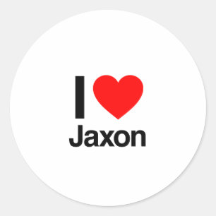 i love jaxon classic round sticker