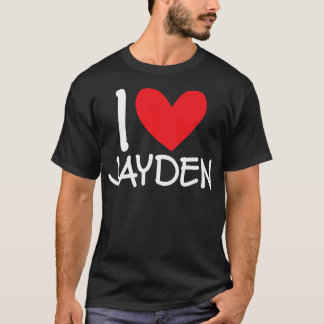 I Love Jayden Heart Name Personalized Men Guy BFF  T-Shirt