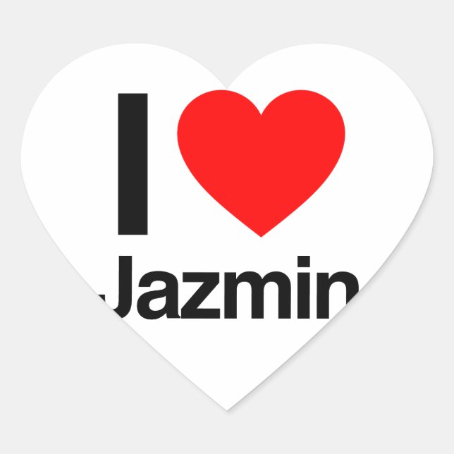 i love jazmin heart sticker (Front)