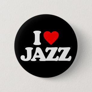 I LOVE JAZZ 6 CM ROUND BADGE
