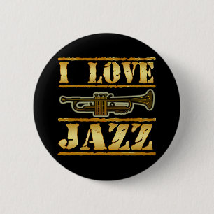 I LOVE JAZZ 6 CM ROUND BADGE