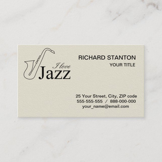 I love jazz business card (Front)