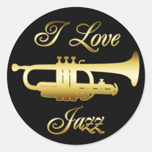 I LOVE JAZZ CLASSIC ROUND STICKER