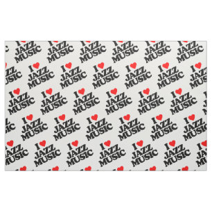 I LOVE JAZZ MUSIC FABRIC