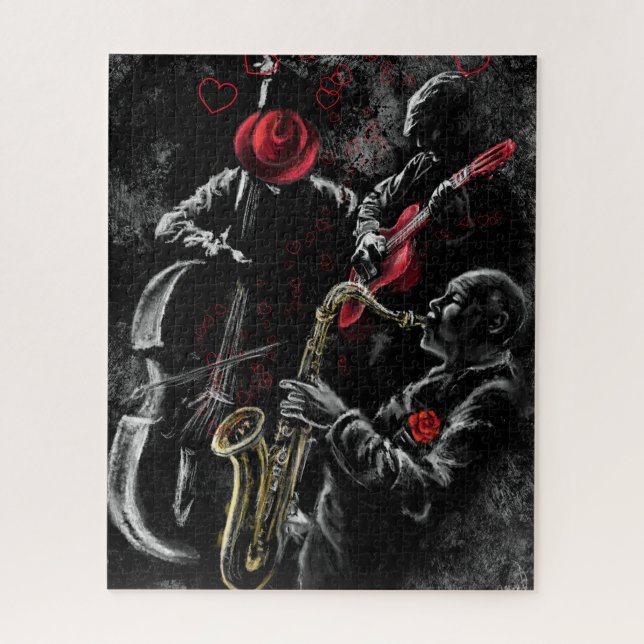 I Love Jazz Music Jigsaw Puzzle - Painting (Vertical)