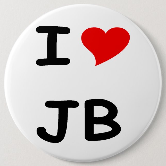 I love JB 6 Cm Round Badge (Front)