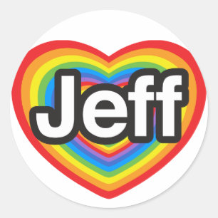 I love Jeff. I love you Jeff. Heart Classic Round Sticker