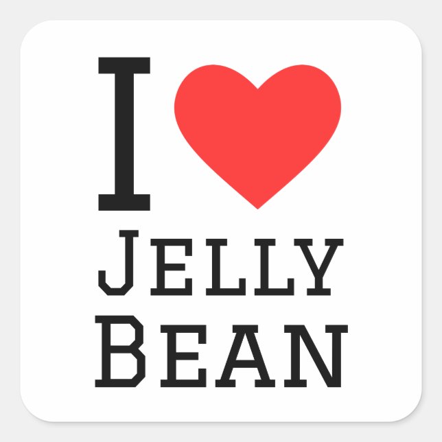 I love jelly bean  square sticker (Front)