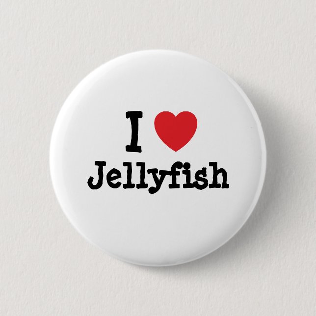I love Jellyfish heart custom personalised 6 Cm Round Badge (Front)