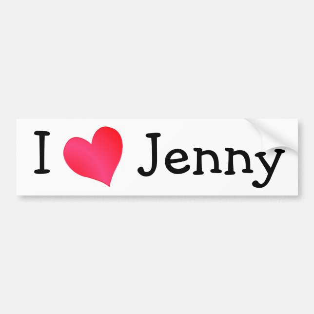 I Love Jenny Bumper Sticker (Front)
