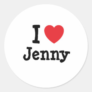 I love Jenny heart T-Shirt Classic Round Sticker