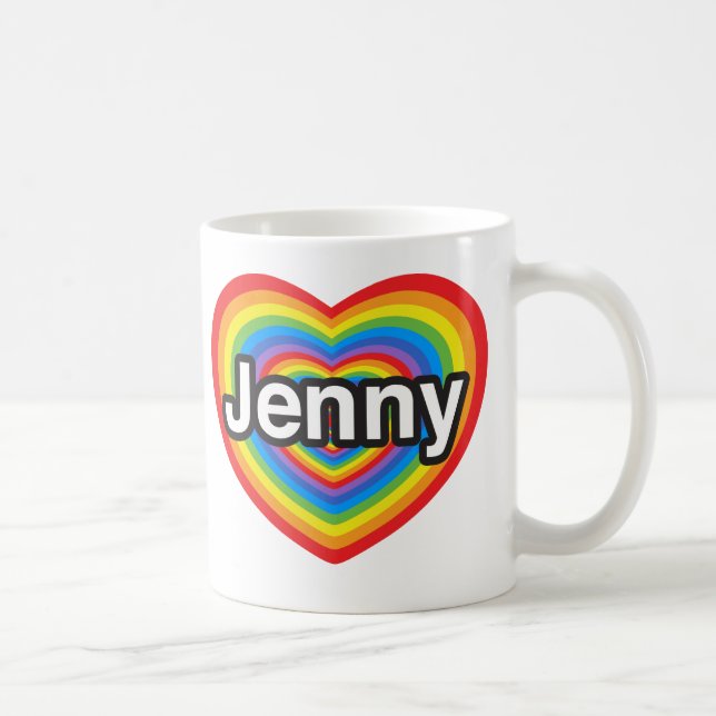 I love Jenny. I love you Jenny. Heart Coffee Mug (Right)