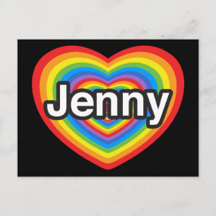I love Jenny. I love you Jenny. Heart Postcard