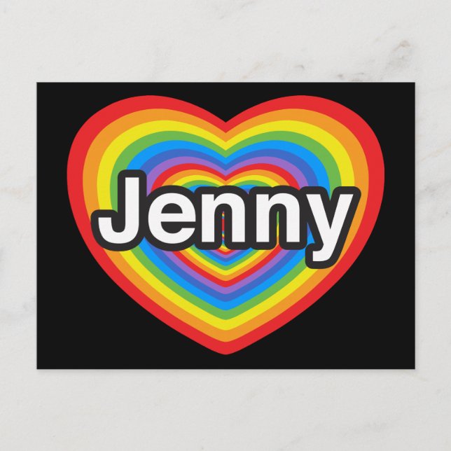 I love Jenny. I love you Jenny. Heart Postcard (Front)