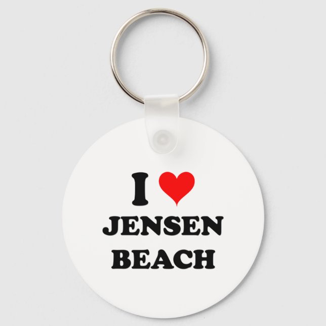 I Love Jensen Beach Florida Key Ring (Front)