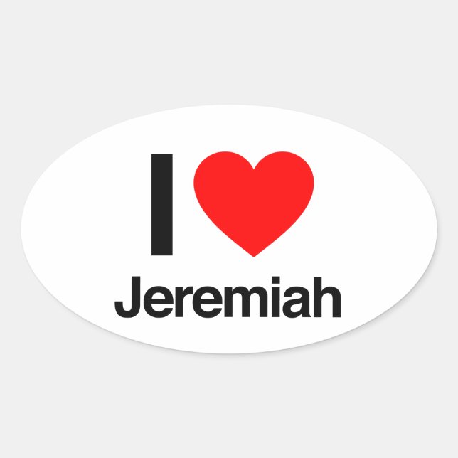 i love jeremiah oval sticker (Front)