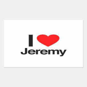 i love jeremy rectangular sticker