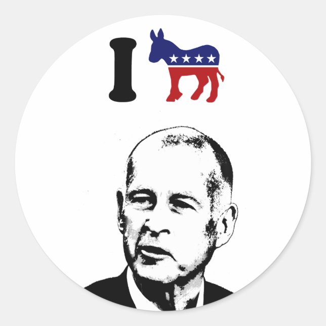 I Love Jerry Brown Classic Round Sticker (Front)