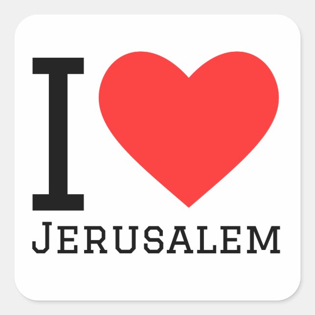 I love Jerusalem  Square Sticker (Front)