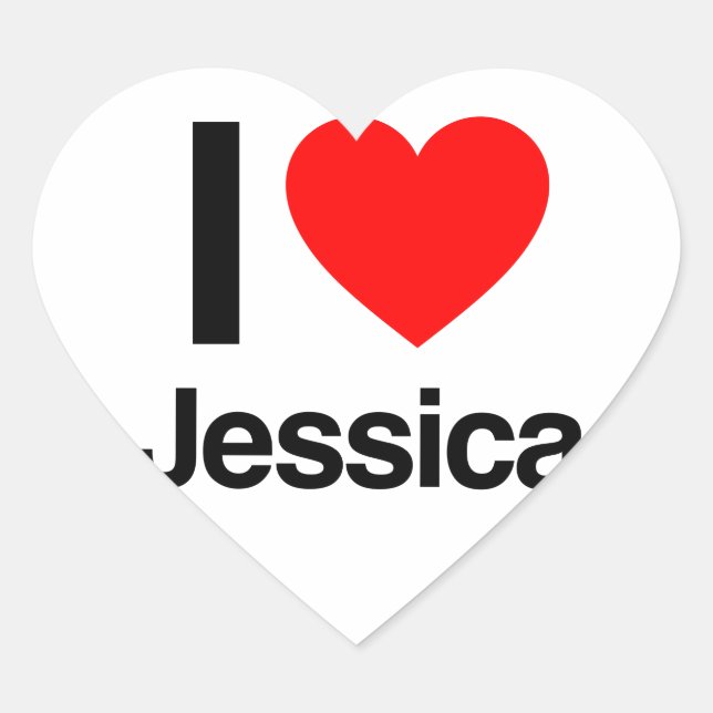 i love jessica heart sticker (Front)