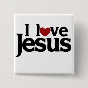 I love Jesus 15 Cm Square Badge
