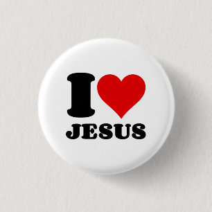 i love jesus 3 cm round badge