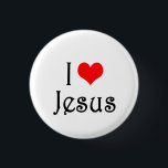 I love Jesus 3 Cm Round Badge<br><div class="desc">I love (heart) Jesus pinback button. Religious item ideal for those who have faith and are in love with Jesus.</div>