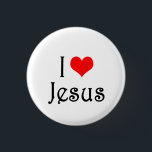 I love Jesus 3 Cm Round Badge<br><div class="desc">I love (heart) Jesus pinback button. Religious item ideal for those who have faith and are in love with Jesus.</div>