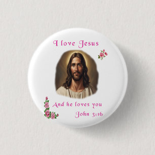 I love Jesus 3 Cm Round Badge