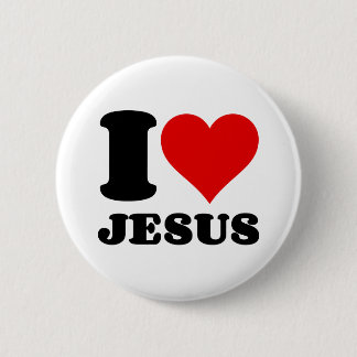 i love jesus 6 cm round badge