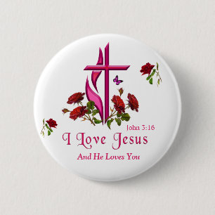 I love Jesus 6 Cm Round Badge