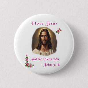 I love Jesus 6 Cm Round Badge