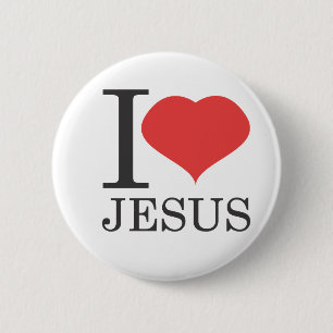 I love JESUS 6 Cm Round Badge