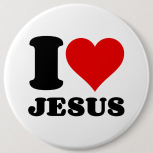 I LOVE JESUS 6 CM ROUND BADGE