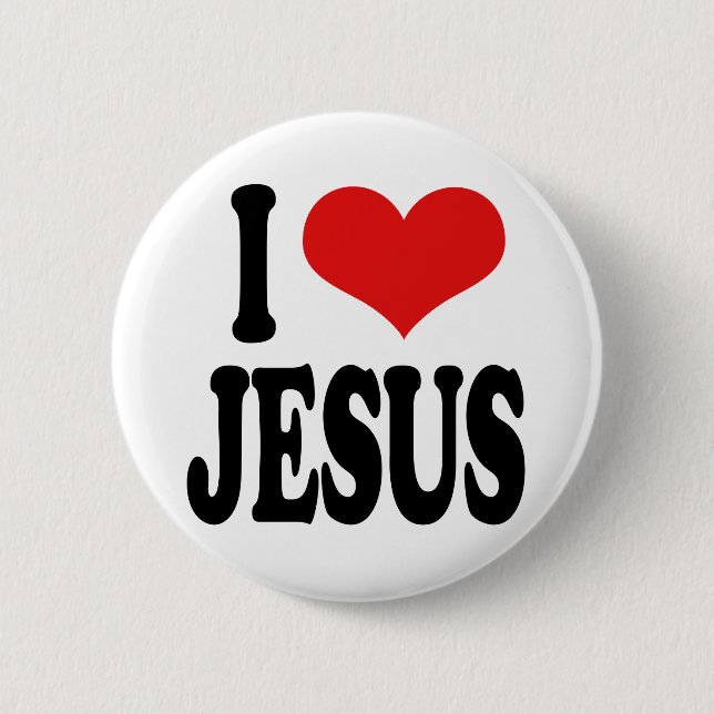 I Love Jesus 6 Cm Round Badge (Front)