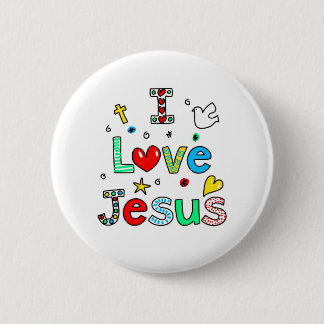 I Love Jesus 6 Cm Round Badge