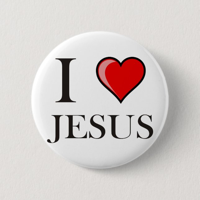 I Love Jesus 6 Cm Round Badge (Front)