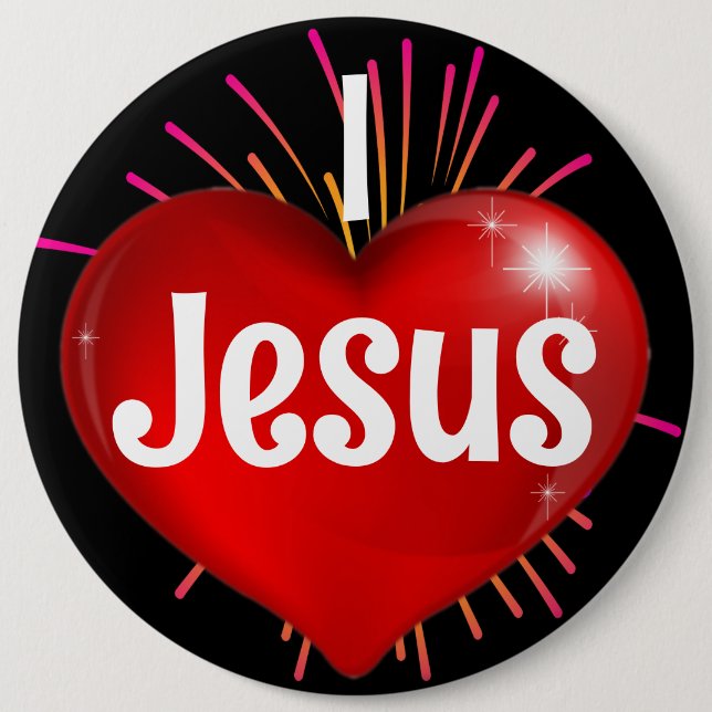 I Love Jesus 6 Cm Round Badge (Front)