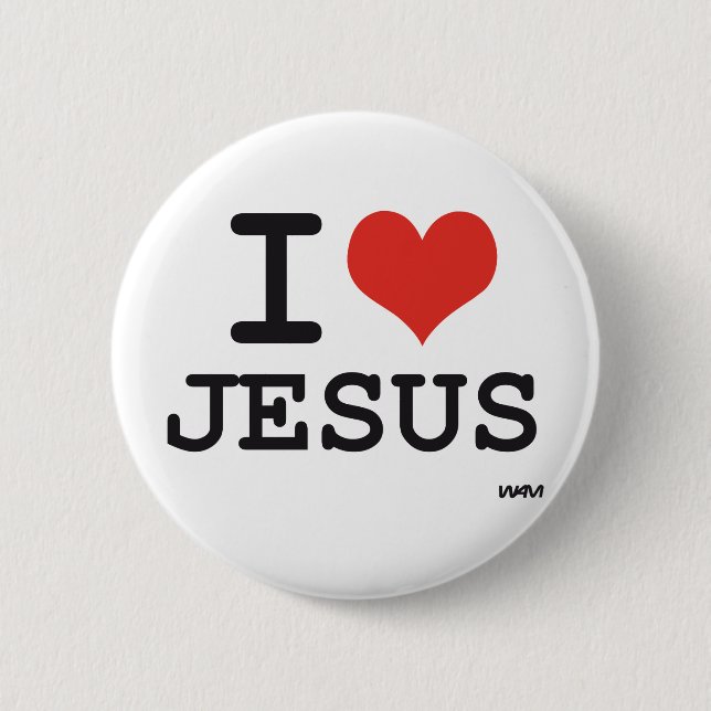 I love Jesus 6 Cm Round Badge (Front)
